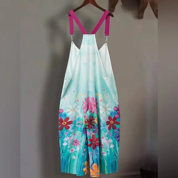 NWT - Floral Jumpsuit with Colorful Flowers - Picture 2 of 3